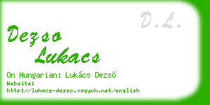 dezso lukacs business card